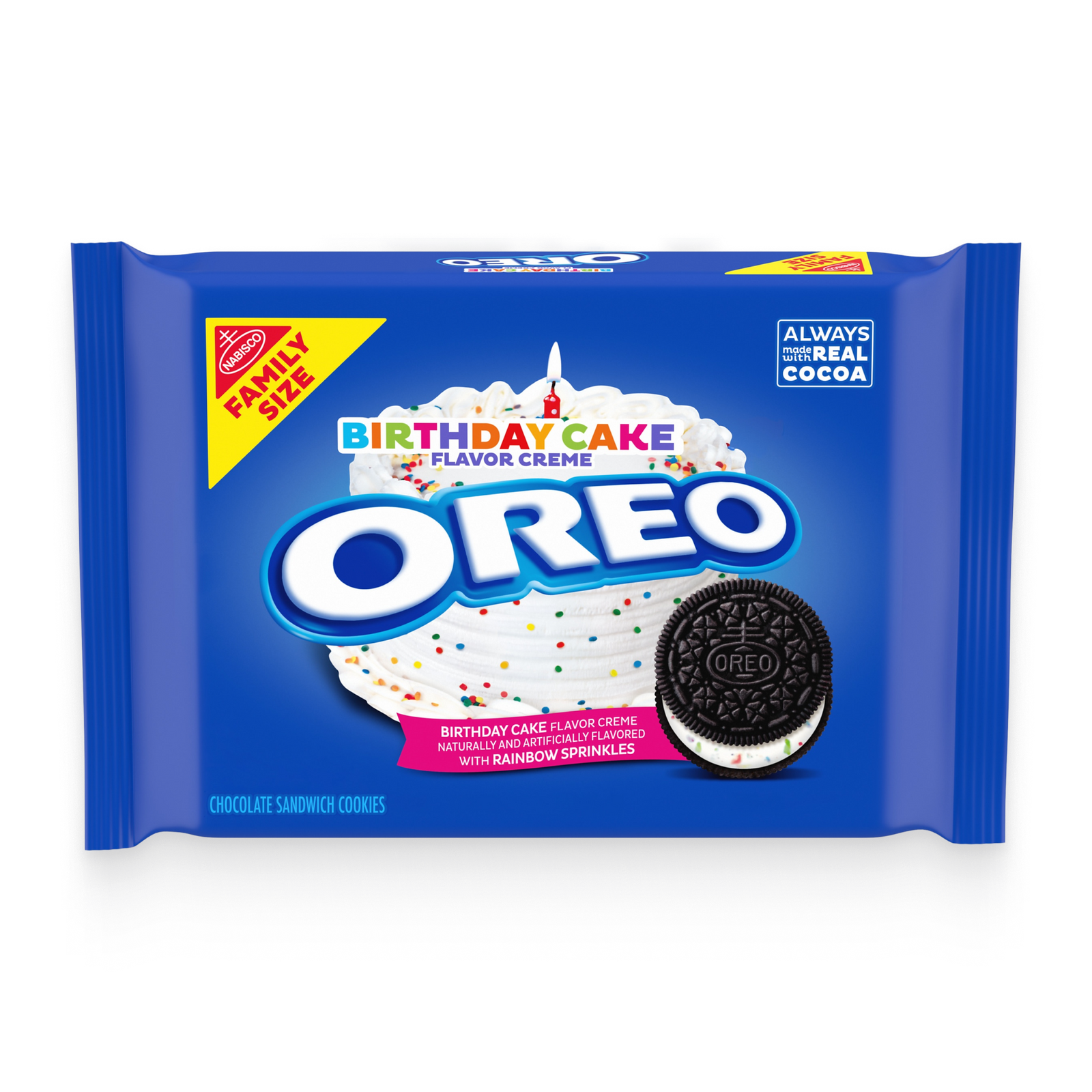 Birthday Cake Creme Chocolate Sandwich Cookies, Family Size S8