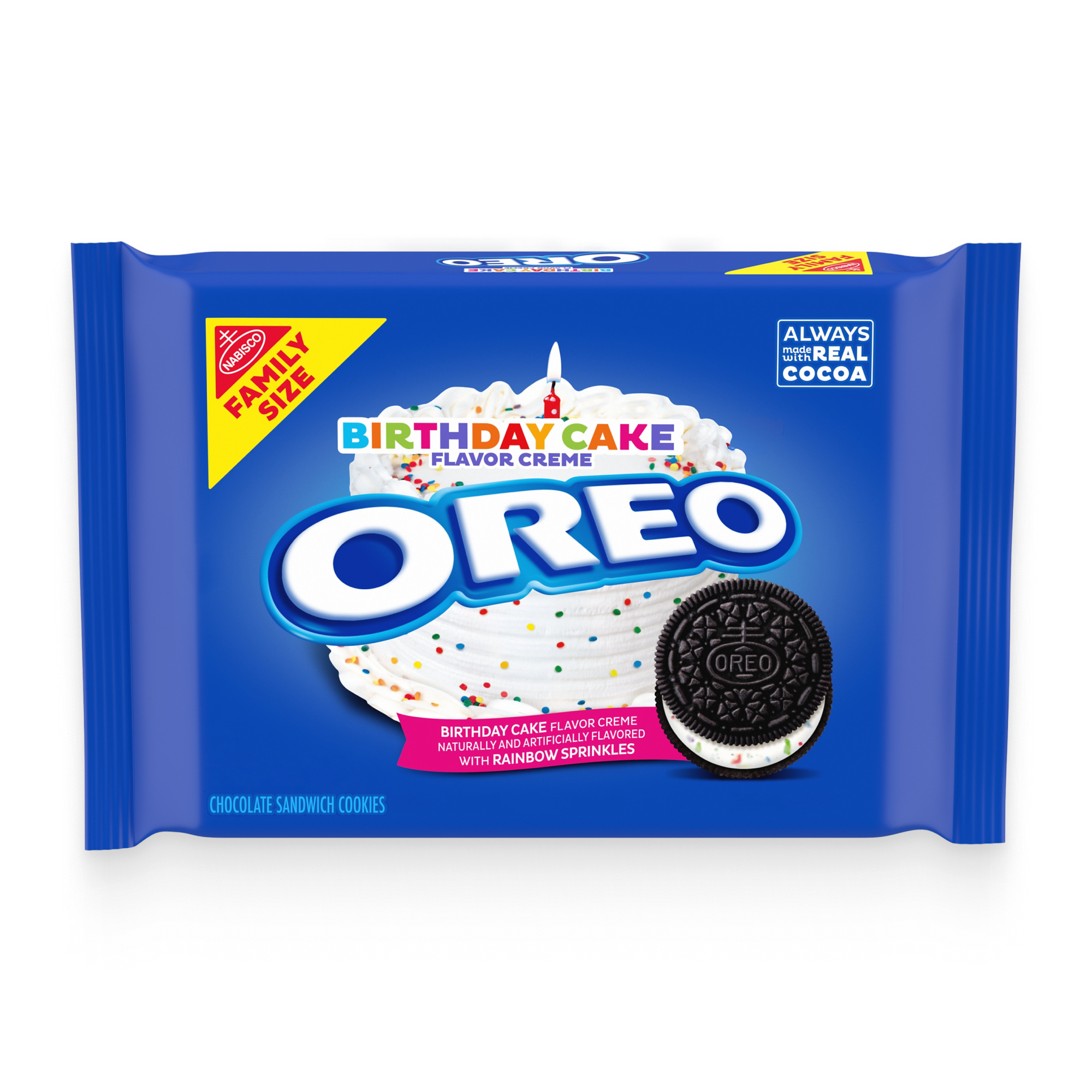 Birthday Cake Creme Chocolate Sandwich Cookies, Family Size S8
