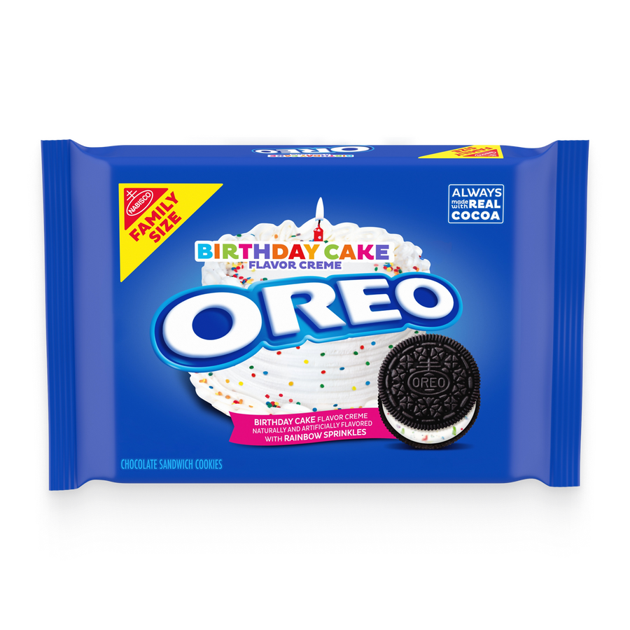 Birthday Cake Creme Chocolate Sandwich Cookies, Family Size S8