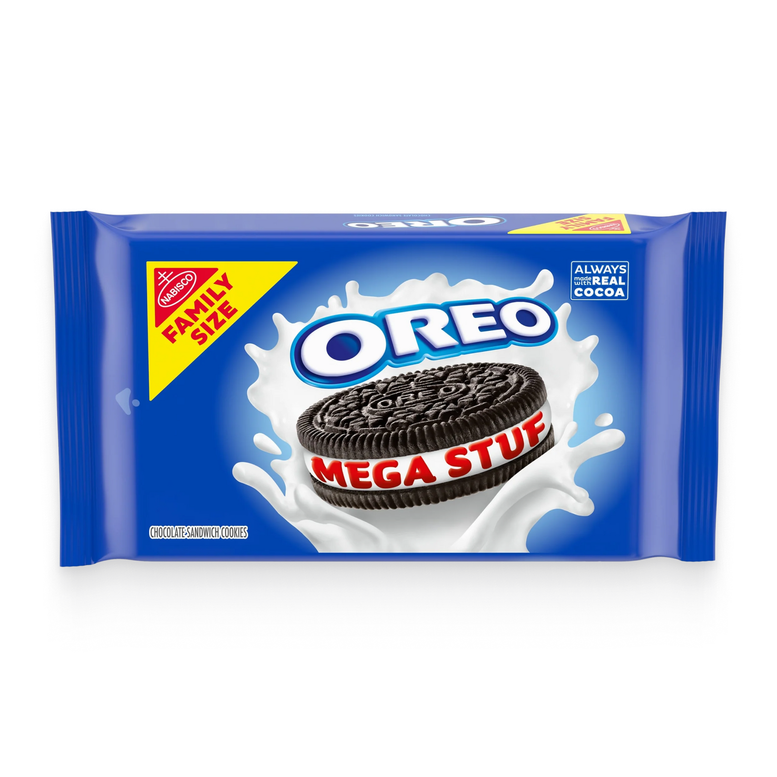 Mega Stuf Chocolate Sandwich Cookies, Family Size W9