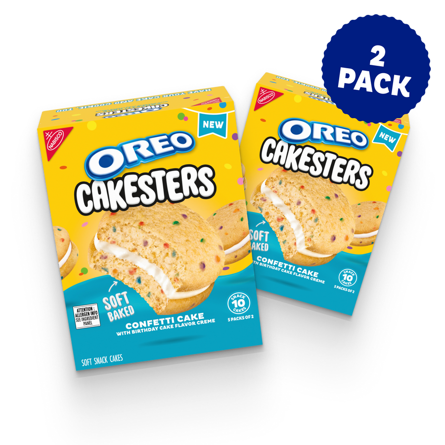 Cakesters Confetti Cake Soft Snack Cakes, Snack Packs, 2 Pack T6