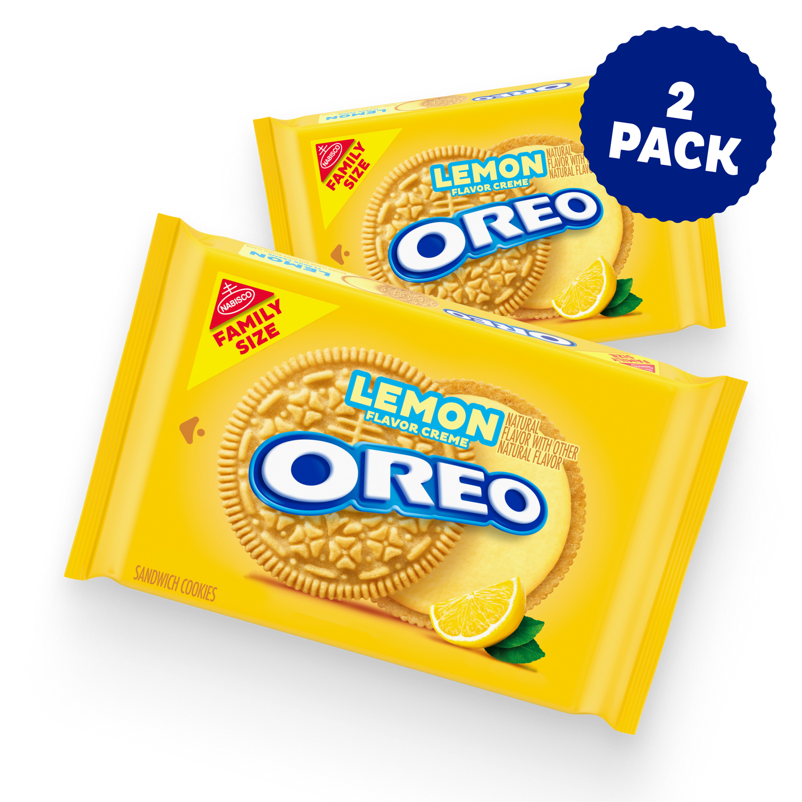 Lemon Creme Sandwich Cookies, Family Size, 2 Pack S0