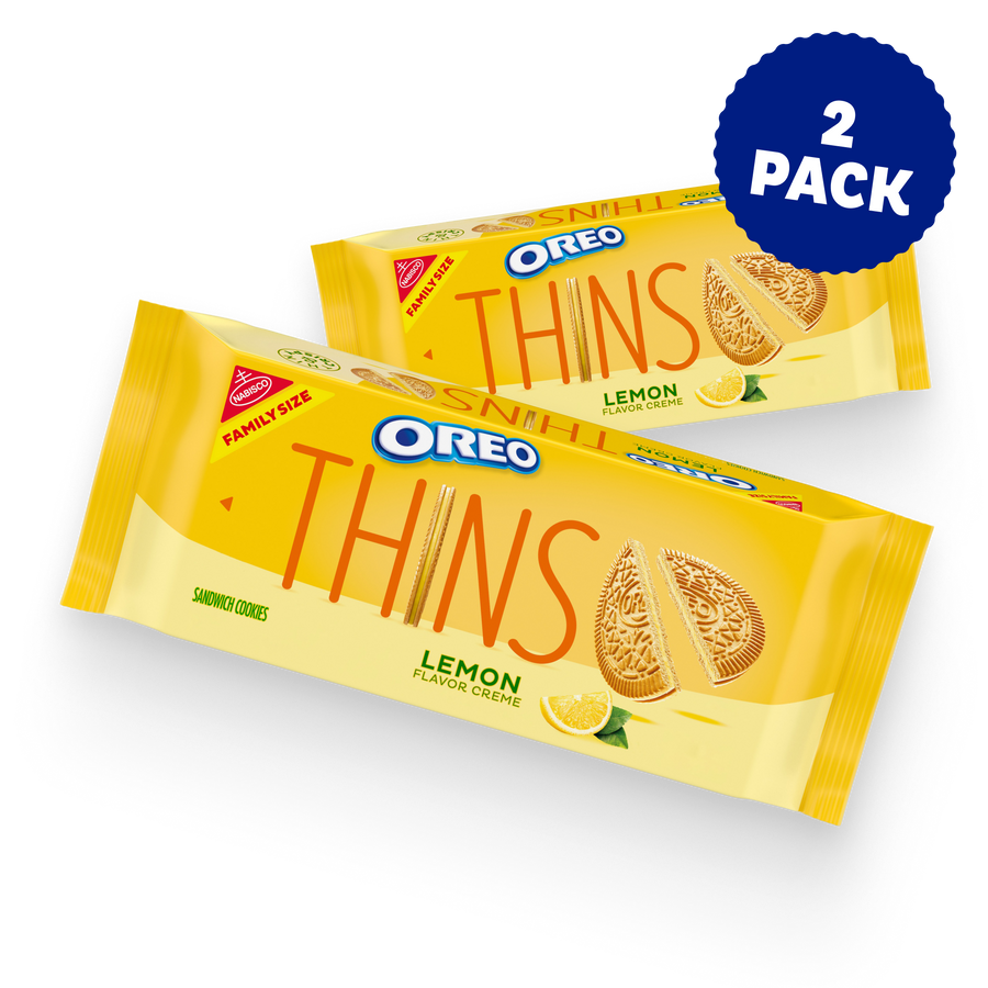 Thins Lemon Creme Sandwich Cookies, Family Size, 2 Pack W3