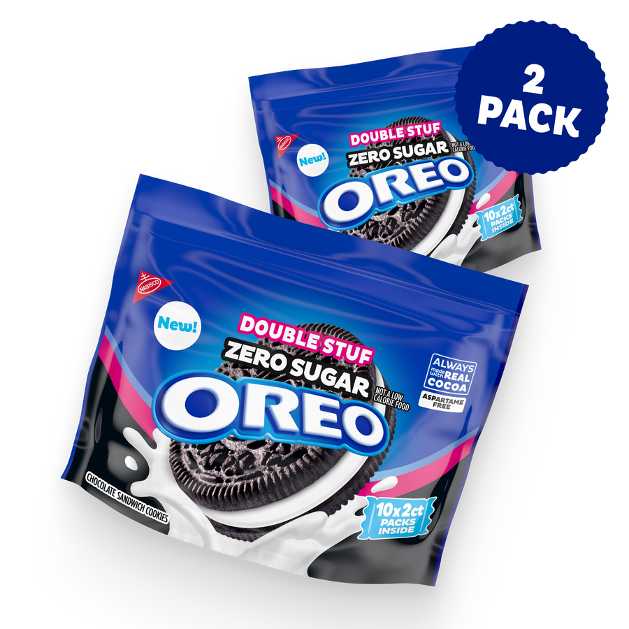 Zero Sugar Double Stuf Chocolate Sandwich Cookies, Snack Packs, 2 Pack U5