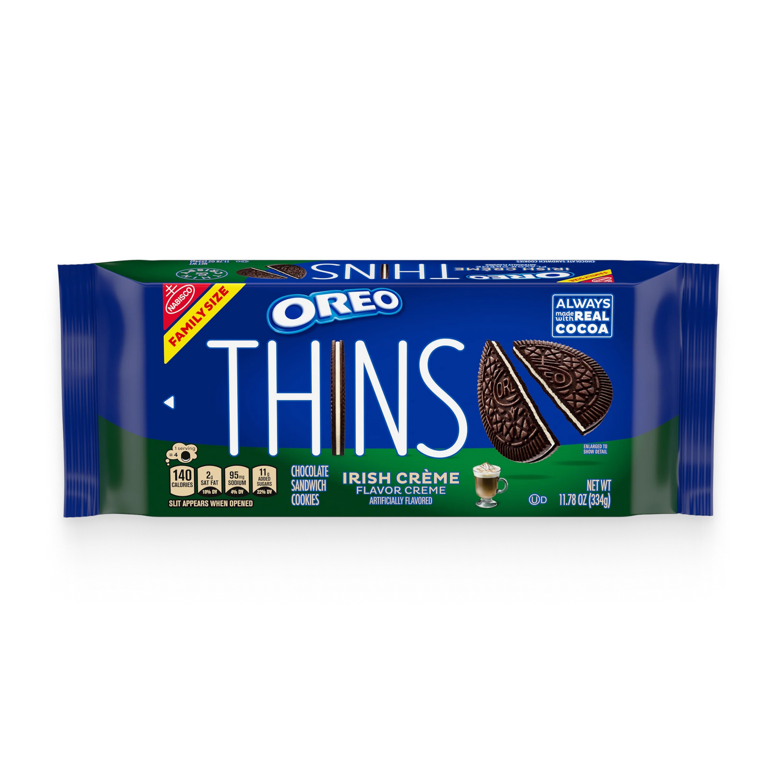 Thins Irish Crème Chocolate Sandwich Cookies, Family Size U6